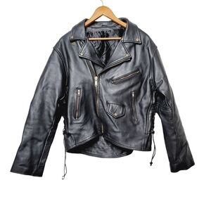 Vintage Phoenix Leather Jacket Black Mens Echtes Leder Futter Voering Us…